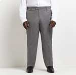 Mens Twill Suit Jacket Big & Tall Grey Skinny Single Breasted - £23 / Trousers - £13 + free delivery @ River Island / eBay