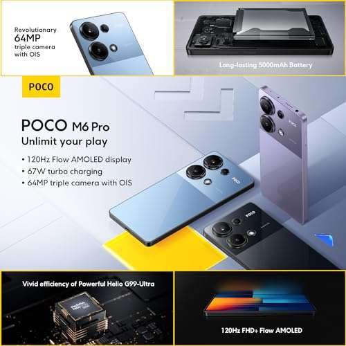 POCO M6 Pro Black - Smartphone 12+512GB, Helio G99, 64MP triple camera