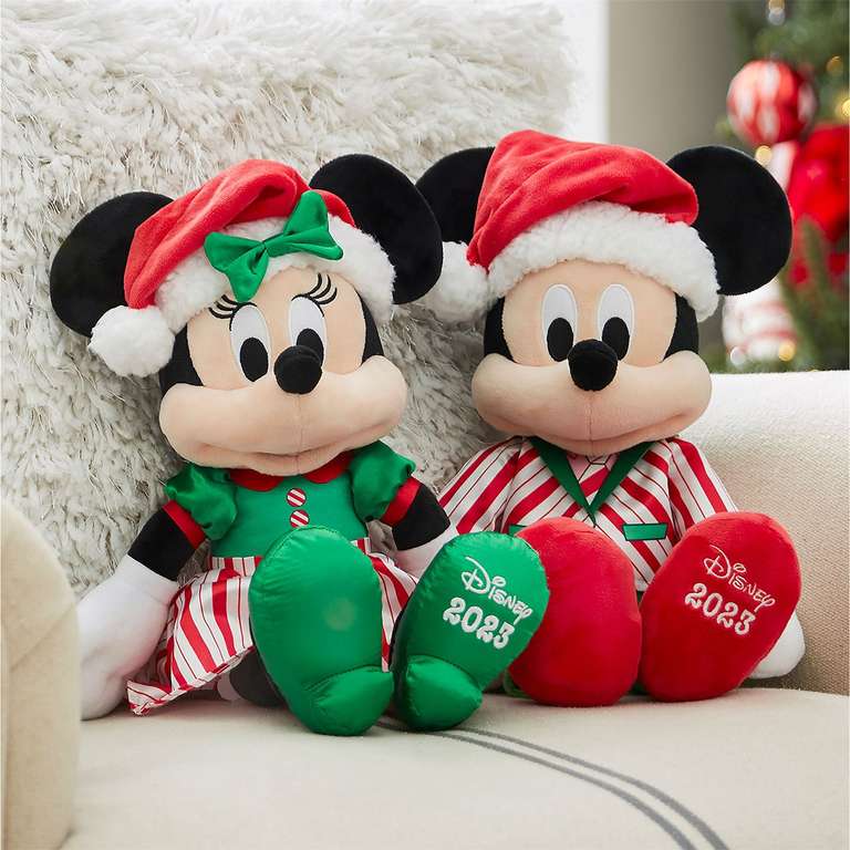 Disney Store Festive Christmas 2023 Mickey / Minnie Mouse Collectable Plush Toys Sold by shopDisney