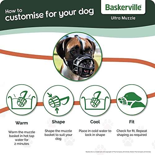Safe BASKERVILLE ULTRA MUZZLE, Size 4, Patented Humane Design, Breathable, Dog can Pant and Drink. For Medium & Large Dogs £5 at Amazon
