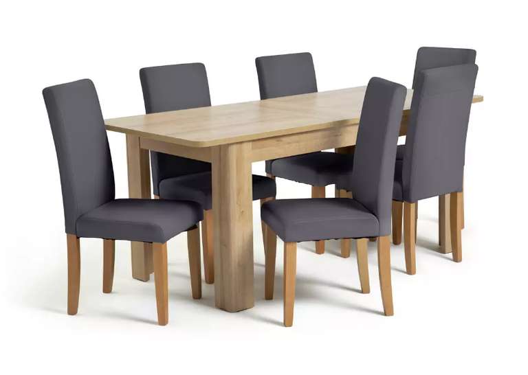 Argos Home Miami Curve Extending Table & 6 Charcoal Chairs £279 + £8.95 delivery @ Argos