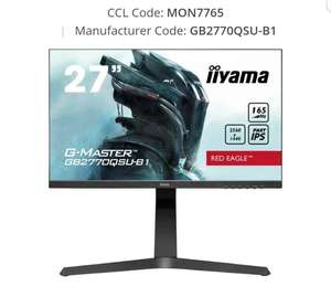 iiyama G-Master GB2770QSU-B1 27" QHD IPS Monitor £269.99 CCL Computers