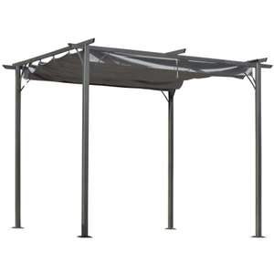 Outsunny 3 x 3(m) Metal Pergola with Retractable Roof, Garden Gazebo Metal Pergola Canopy (£153 with cash back)