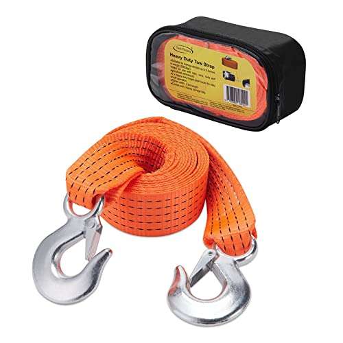 11023lb QDTD Winch Strap Rope Towing Ropes,3.5 Meters Tow Rope Strap,Heavy Duty Towing Belt 4×4,5 Tonne Tow Rope Strap,with 2 Tow Rope Hooks tow rope strap 