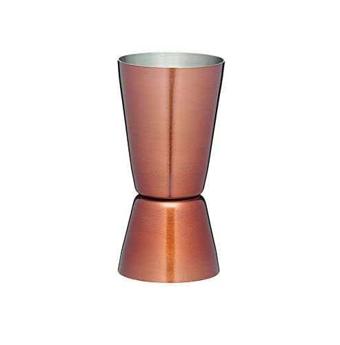 BarCraft Dual Cocktail Jigger and Spirit Measure, Stainless Steep with Copper Finish, 25ml and 50ml measures