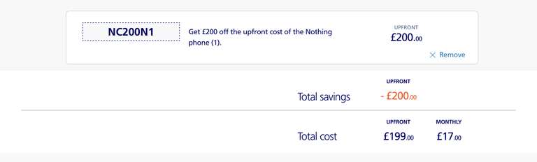 Nothing Phone 1 (128GB 5G Smartphone) - £199 / £216 with 1 month plan (With Code) @ O2 Refresh