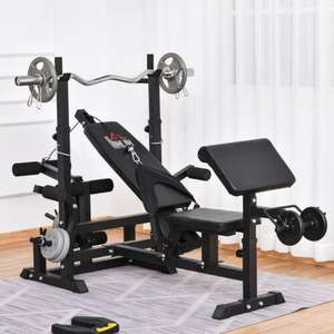 Multi-Position Weight Bench, Weight & Bar Rack Stand with Chest Fly Preacher Curls £143.99 delivered at checkout @ 2011homcom / eBay