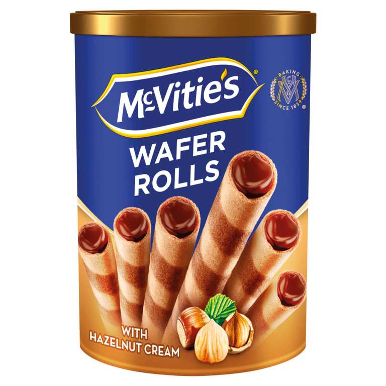 McVitie's Wafer Rolls with Hazelnut Cream Filling S&S £1.27
