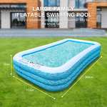 Bestrip Rectangular Inflatable Pool, Large 10 ft - Sold by greetek