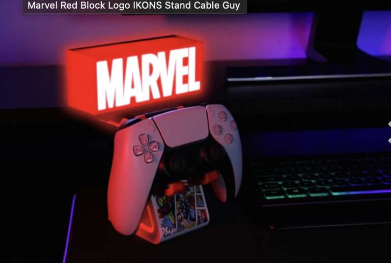 Marvel Red Block Logo IKONS Stand Cable Guy + Free C&C In Very Limited Locations