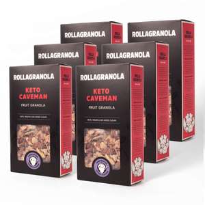 Rollagranola Keto Caveman Fruit Granola, Paleo, Vegan, No Added Sugar, 6x300g - £11.67 (BBE 31/08/22) @ Amazon Warehouse