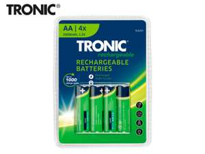 Tronic Rechargeable Batteries 4 pack (Choice of AA or AAA) - £3.99 @ LIDL