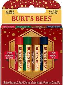 Burt's Bees Seasonal Lip Balm Holiday 4 Pack - Mint Cocoa, Peppermint, Vanilla and Salted Caramel, Clear £8.46 @ Amazon