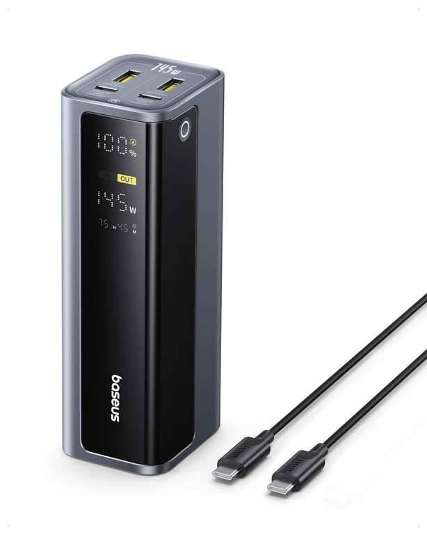 Baseus EnerGeek Laptop Powerbank 145W 20800mAh, External Battery with 2 x USB-C PD 3.0 100 W Max Fast Charge @ Baseus UK Official Store /FBA