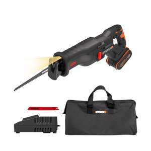 WORX WX516 18V Cordless Brushless Reciprocating Saw 4.0Ah Battery Charger & Case - 3 Year Warranty - @ Worx