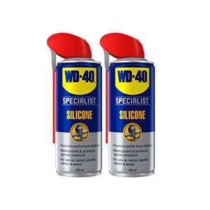 WD-40 Specialist Silicone Lubricant 400ml Twin Pack - Professional Strength Dry-Film Protection for Moving Parts