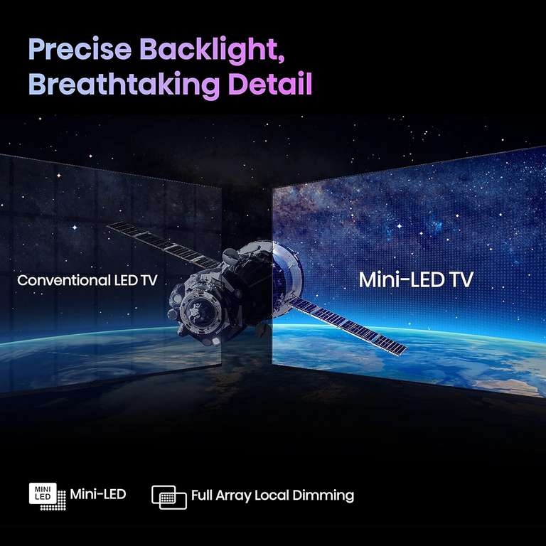 Hisense 55 Inch ULED Mini-LED Smart TV 55U7KQTUK - 144Hz VRR, HDMI 2.1, Quantum Dot Colour, Dolby Vision IQ (2023 Model)