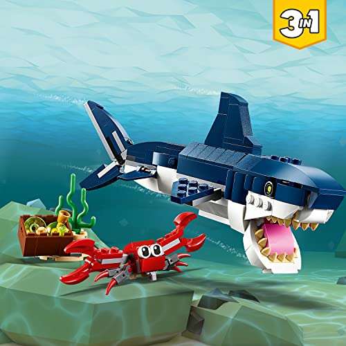 LEGO 31088 Creator 3in1 Deep Sea Creatures: Shark, Crab, Squid or Angler Fish Sea Animal Toys