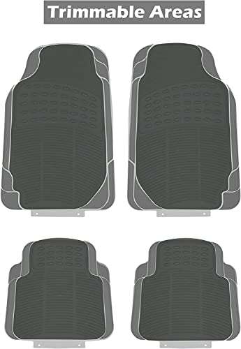 Heavy Duty 4 Piece Rubber Car Mats – Universal Non-slip Car Floor Mats | Waterproof FRONT & REAR - sold & ship by First Point Distribution