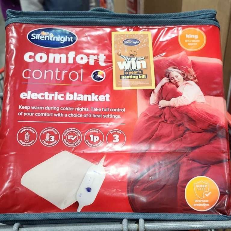 Silentnight Comfort Control Electric Blankets - King £28.80, double £24, single £18 @ Costco Gateshead