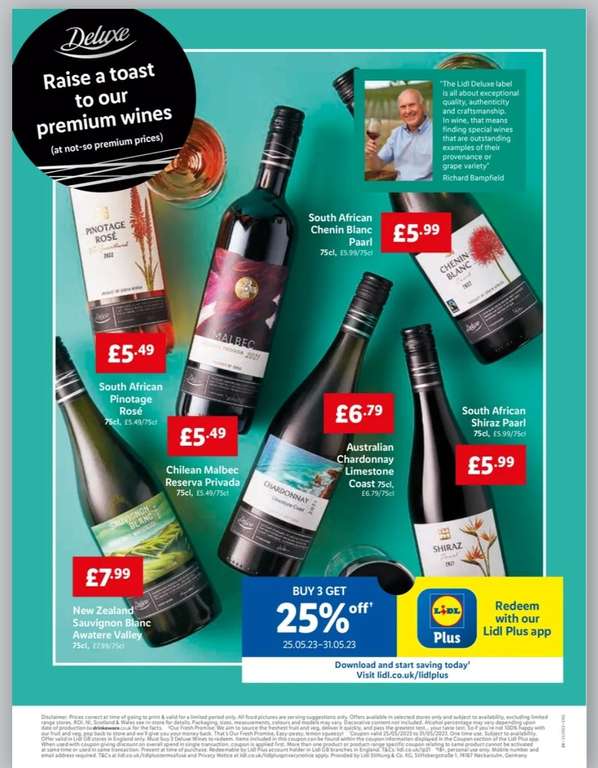 25% off 3 'premium' wines instore @ Lidl