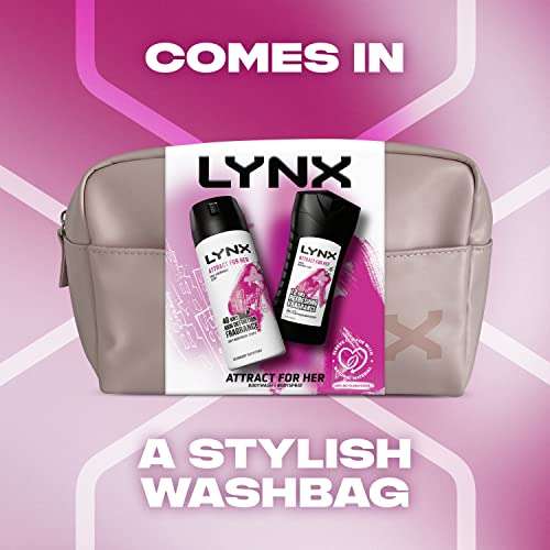LYNX Attract for Her bodywash & body spray Washbag, 2 piece Gift Set Only £6.30 @ Amazon