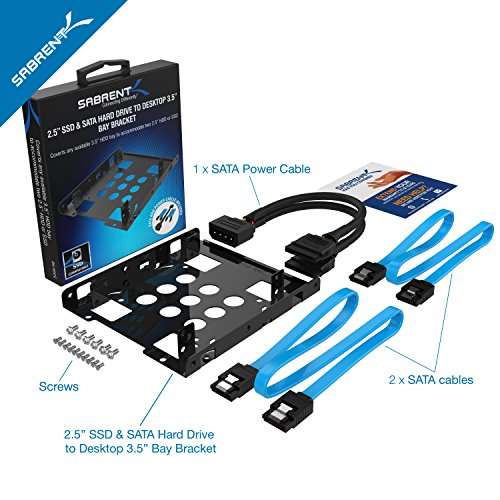SABRENT Dual 2.5" HDD SSD to 3.5" mounting frame, Internal hard disk mounting kit adapter, Dispatches from Amazon Sold by Store4PC-UK