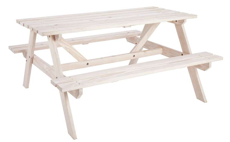 4 Seater Wooden Picnic Table now £55 plus Free Click and Collect from Argos