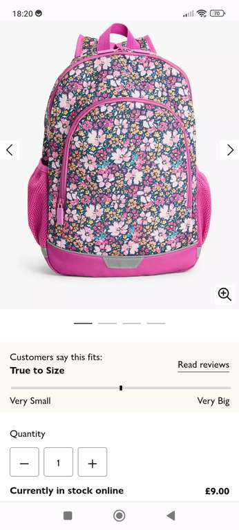 Anyday Kids' Pencil Print Backpack, Blue - £8 + £2.50 Click and Collect @ John Lewis & Partners