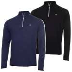 Calvin Klein Mens 2024 Newport Striped Sleeves 1/4 Zip Sweater (Navy, or Black) using code sold by golfbase