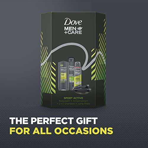 Dove Men+Care Sport Active Trio Body Wash, 2-in-1 Shampoo & Conditioner, Anti-perspirant & Jump Rope - £5.39 Prime Exclusive @ Amazon