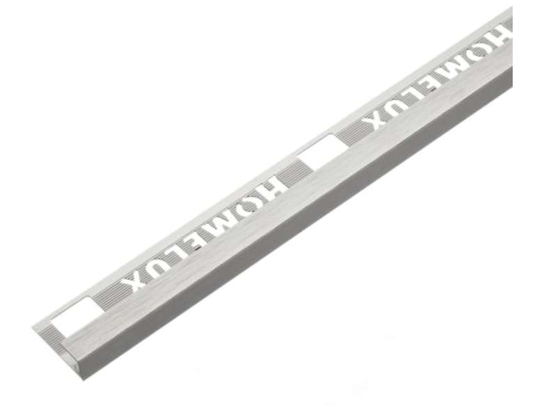 Homelux 9mm Stainless Steel Square Tile Trim - 2.44m - Free C&C