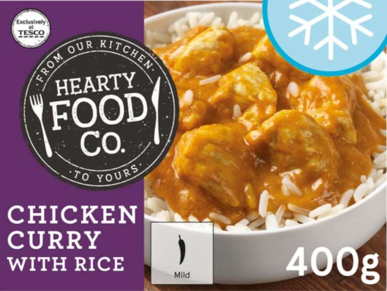 5x Hearty Food Co. Chicken Curry With Rice 400G £2.72 (85p or 68p each) with 5 for 4 @ Tesco