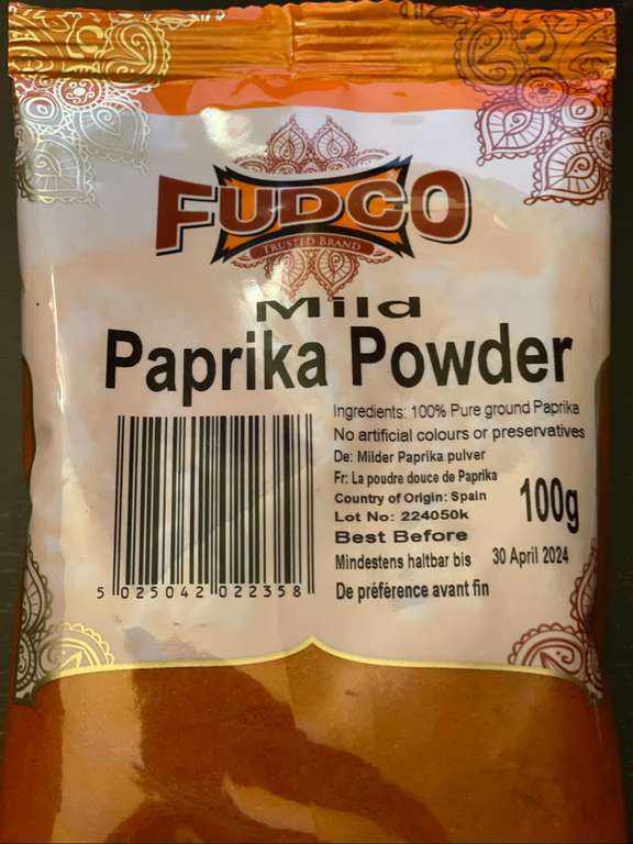 Fudco Mild Paprika Powder 100g - 10p instore @ Sainsbury's, Selly Oak Birmingham