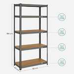 SONGMICS 5-Tier Shelving Unit, Steel Shelving Unit for Storage, for Garage, Shed, Load Capacity 875 kg £31.44 sold and FB Songmics @ Amazon