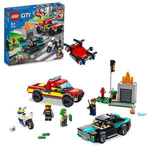 LEGO City 60319 Fire Rescue & Police Chase with Truck, Car and Motorbike - £15 @ Amazon
