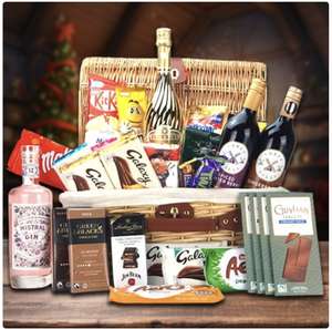 The Ultimate Champagne, Gin, Mulled Wine & Chocolate Luxury Wicker Gift Hamper Basket