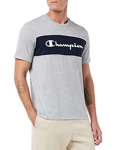 Champion Men's Piping Block Logo S-s Short Sleeve T-Shirt, Large, Grey £9.80 / Black £11.88 XXL @ Amazon