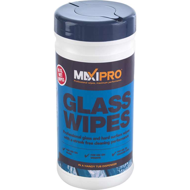 Glass, Steel & Granite Cleaning Wipes 80 Wipes £2.98 Free Click & Collect @ Toolstation