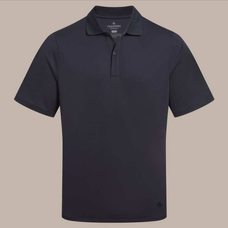 Craghoppers Men's Expert Basecamp Wicking Polo Top Navy / or Black ( XS - 3XL) - Members price with code + free delivery w/ free sign up