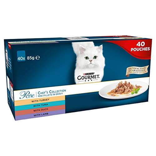 Gourmet Wet Cat Food Pouches in Gravy - Perle Chef's Collection 40 x 85g £15.79 @ Amazon