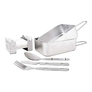 Milestone Camping 66000 Festival Cooking Set / Features Mess Tins, Cutlery & A Compact Stove £12.99 @ Amazon