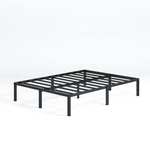 Zinus Yelena King size Bed frame - Bed 150x200 cm - 36 cm Height with Underbed storage - Metal Platform Bed frame with Steel slat support