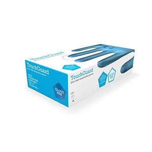 TouchGuard Blue Vinyl Disposable Gloves, Powder-Free, Box of 100, Small or Large