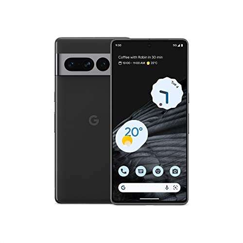 Google Pixel 7 Pro – Unlocked Android 5G smartphone with telephoto lens, wide-angle lens and 24-hour battery – 128GB – Obsidian