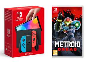 Nintendo Switch (OLED Model) - Neon Blue/Neon Red + Metroid Dread (Nintendo Switch) £308.95 (Prime Exclusive) @ Amazon
