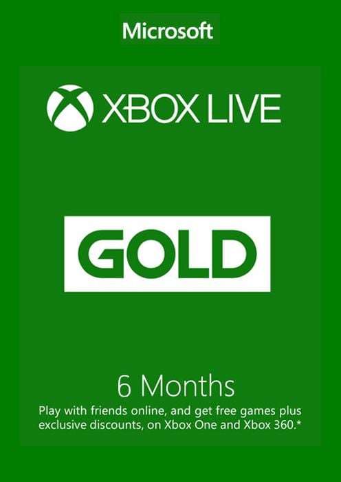 6 MONTH XBOX LIVE GOLD MEMBERSHIP £12.99 @ Cdkeys