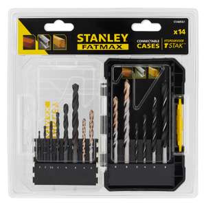 Stanley FatMax Mixed Drill Bit Set x14 (Masonry, Metal, and Wood) (Glasgow)