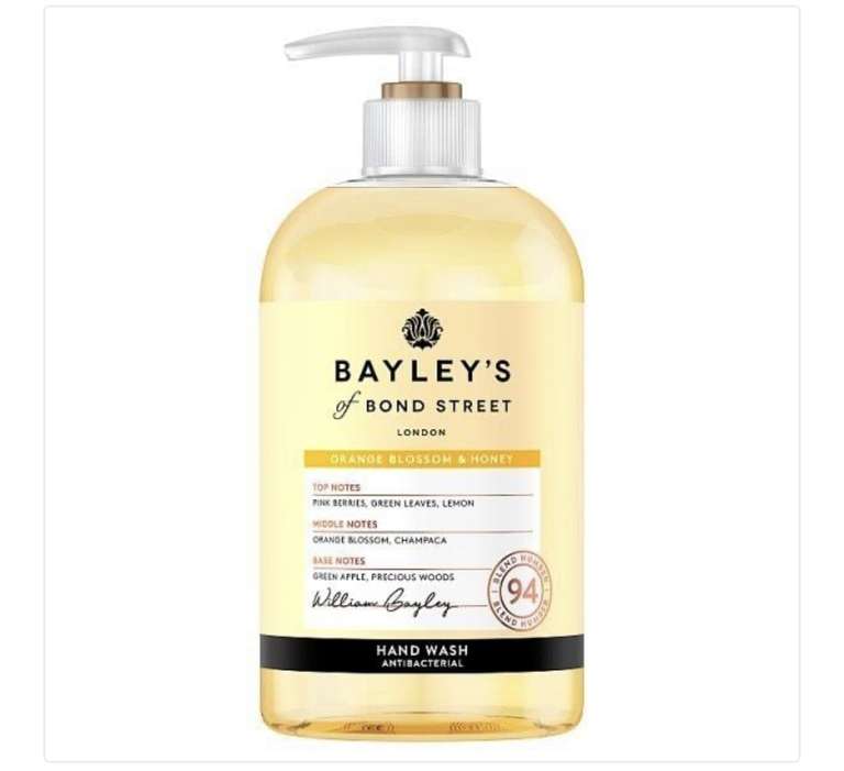 Bayleys Of Bond Street 500ml Handwash Orange Blossom & Honey 75p @ Superdrug Free Click & Collect