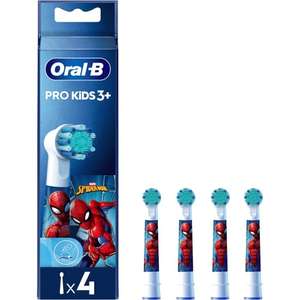 Oral-B Kids Spiderman Brush Heads for Electric Toothbrush, 4 Brush Heads free C&C